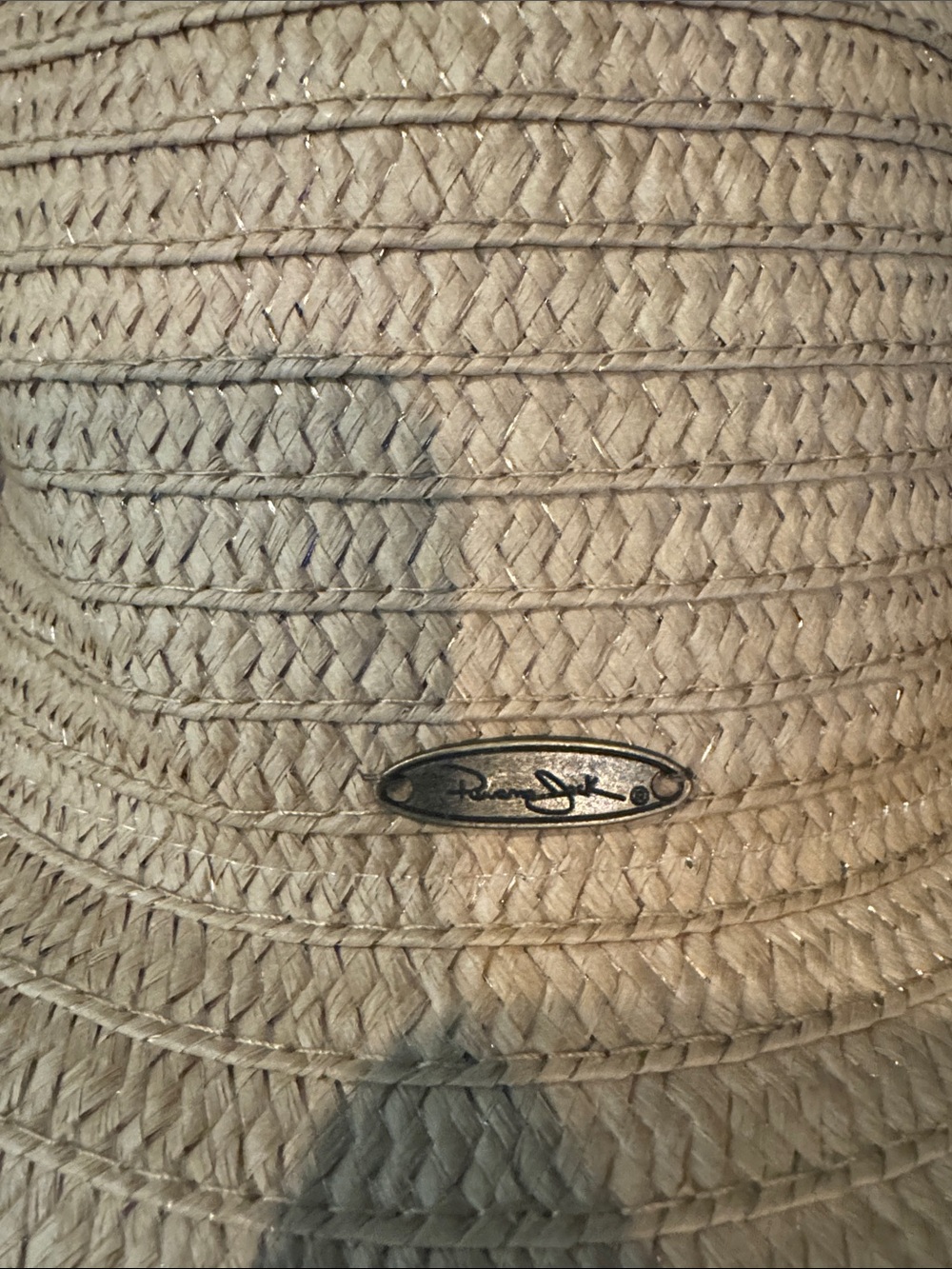 Panama Jack Wide Brim Hat with Two Embroidered White Flowers - Picture 3 of 9